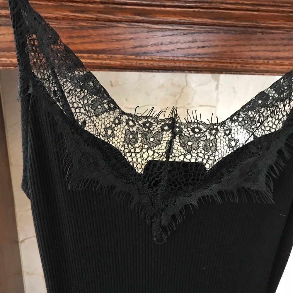 KNOW ONE CARES Ribbed Lace Dress. LBD - Picture 2 of 4